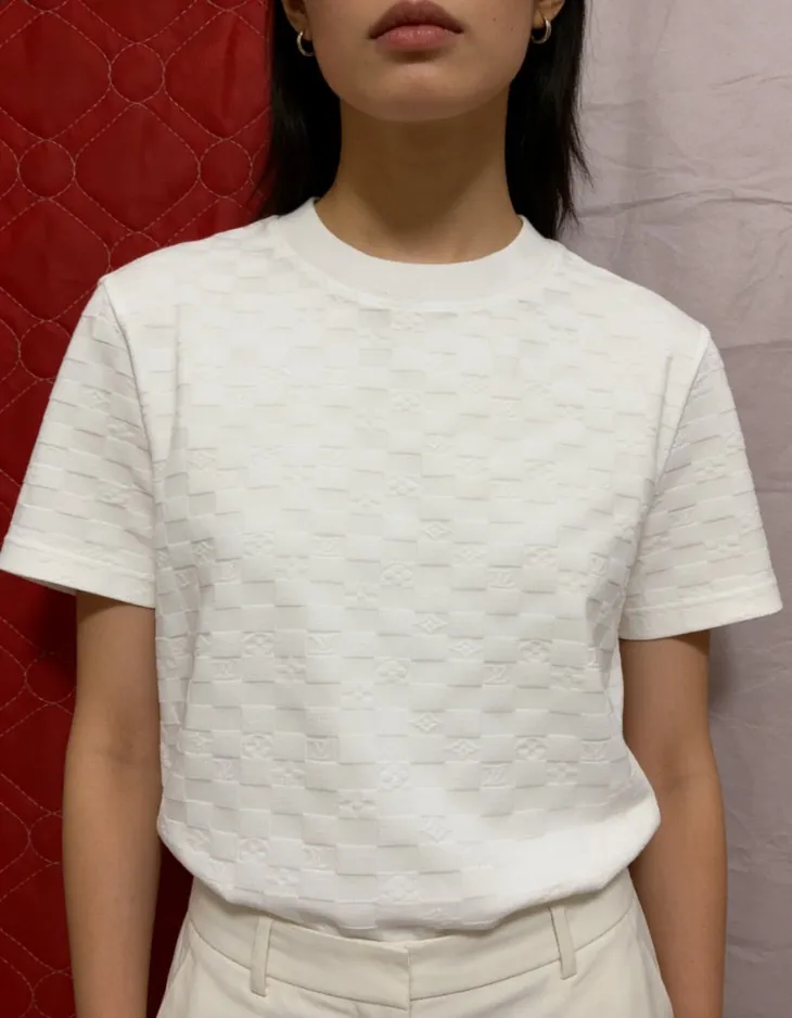 Louis Vuitton/Louis Vuitton presbyopic checkerboard jacquard short sleeves